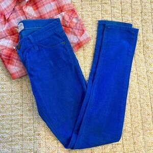 Current/Elliott The Skinny Electric Blue Corduroy Jeans